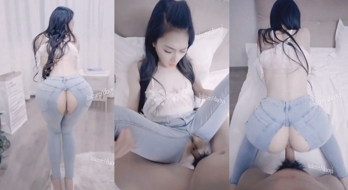 하트 엉덩이 모델 청바지에 구멍뚫고 강약 중강약